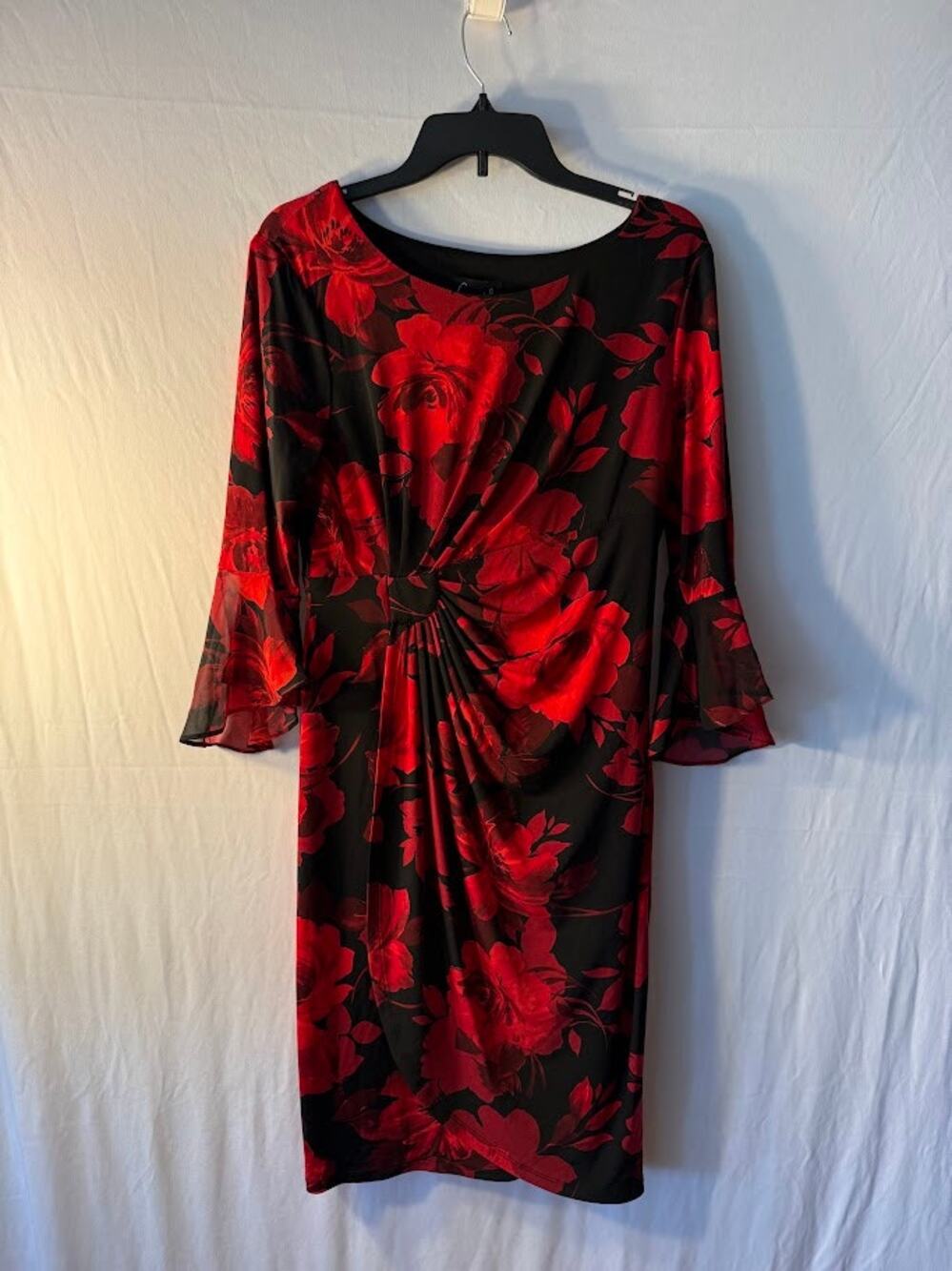 Connected Petite Printed Round-Neck Side Red 12P
